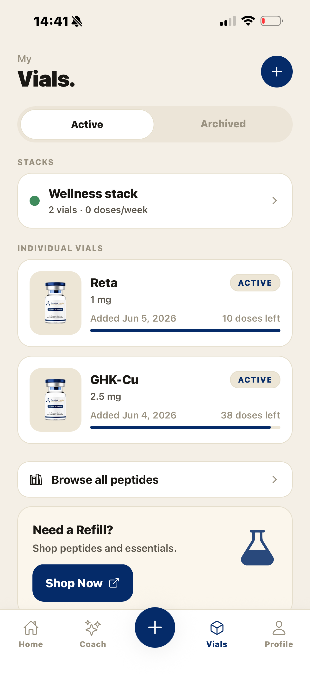 PepLab vials screen
